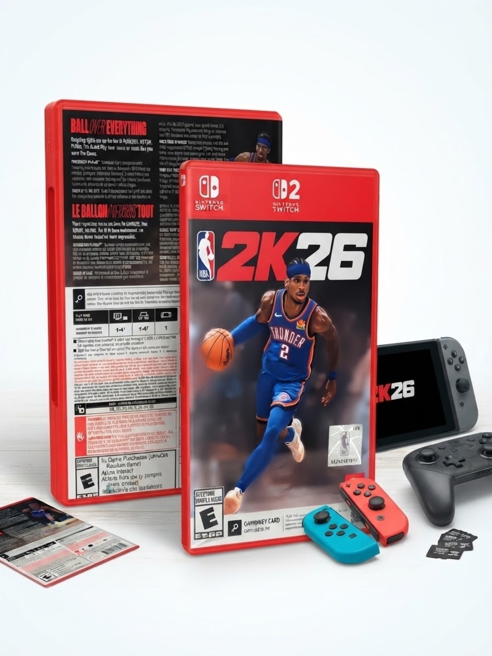 Nintendo Switch NBA 2K26 Game - Red Case with Blue Jersey Cover Art